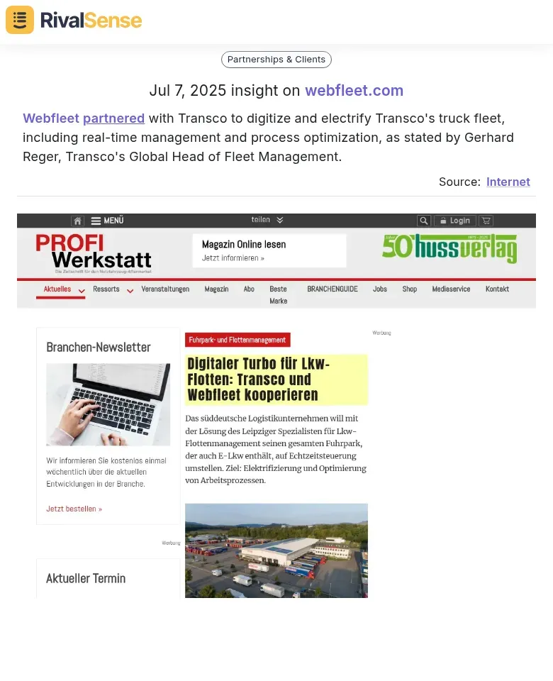 Webfleet fleet management