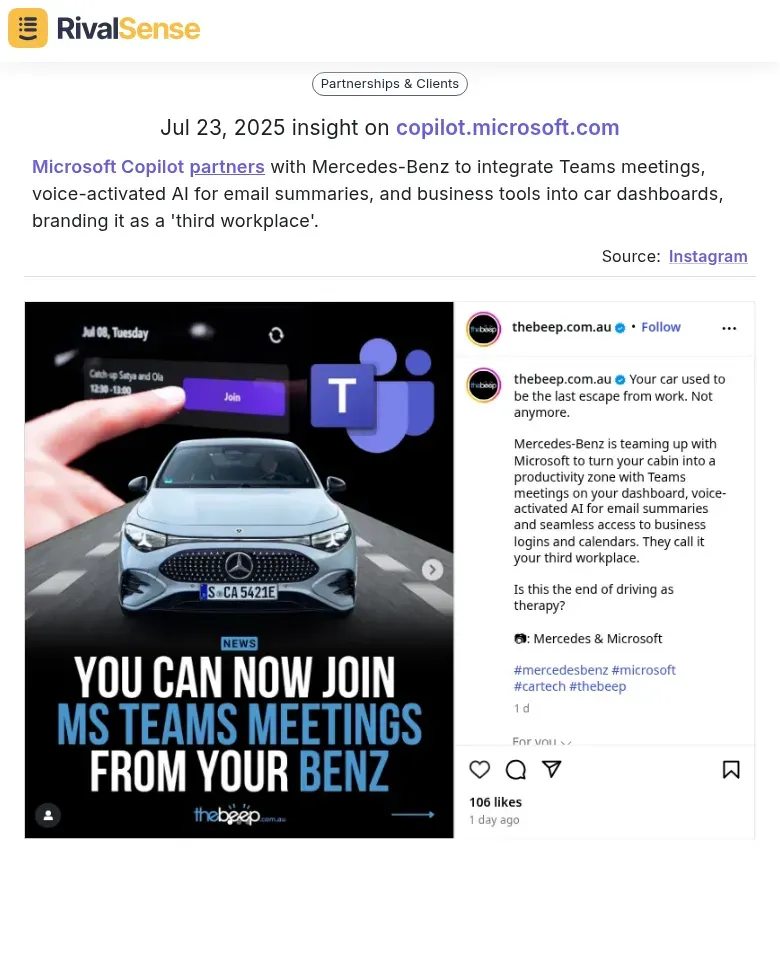 Microsoft-Mercedes integration