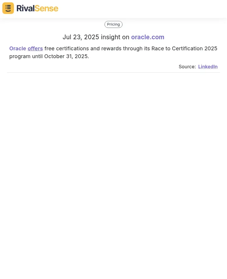Oracle Certification Program