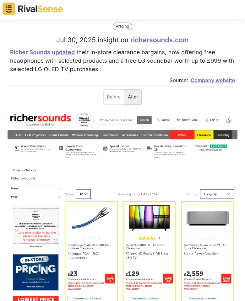 Richer Sounds Clearance Bargains