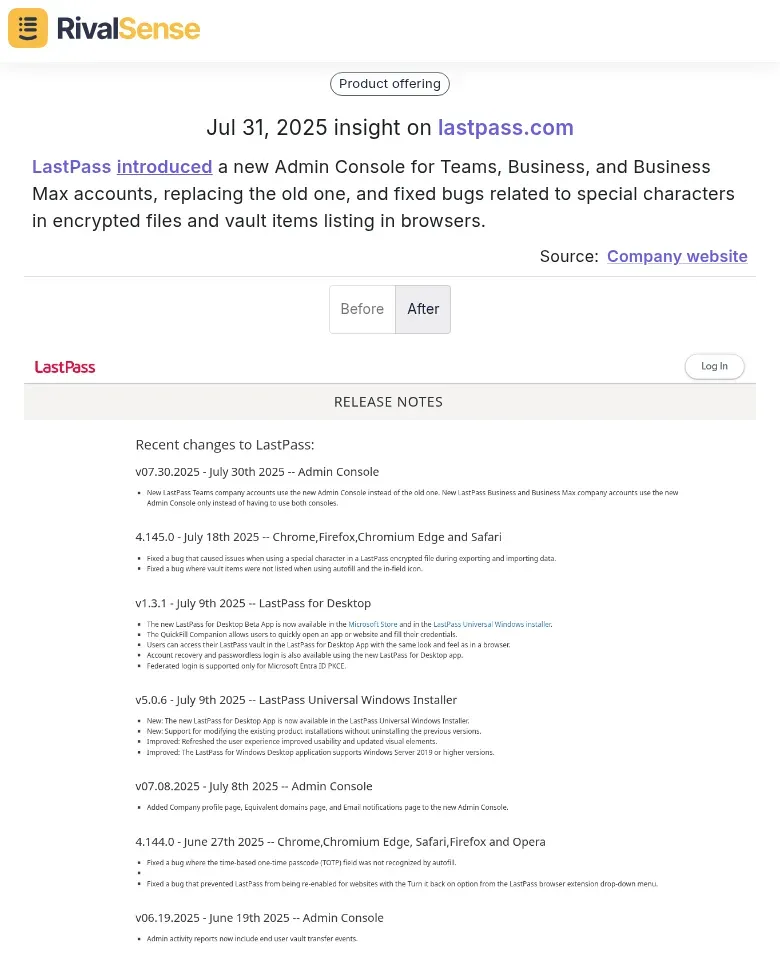 LastPass introduced a new Admin Console