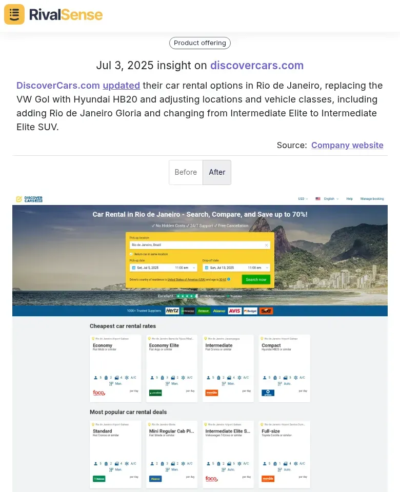 DiscoverCars Update