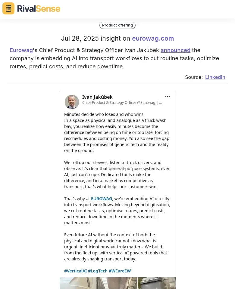 Eurowag AI Integration