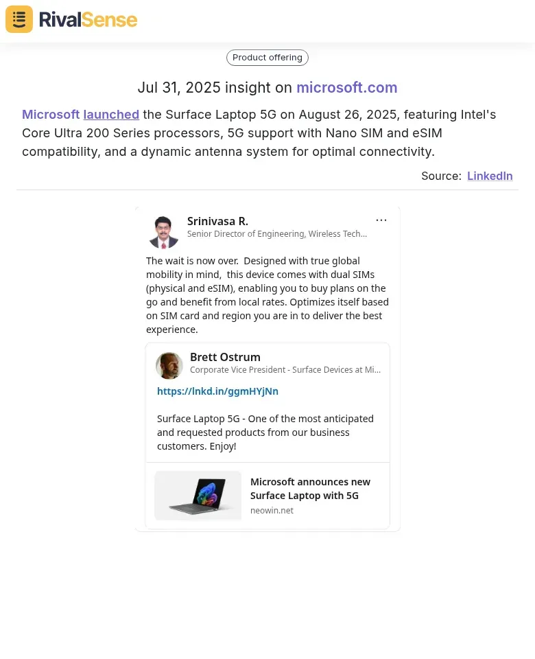 Microsoft Surface Laptop 5G