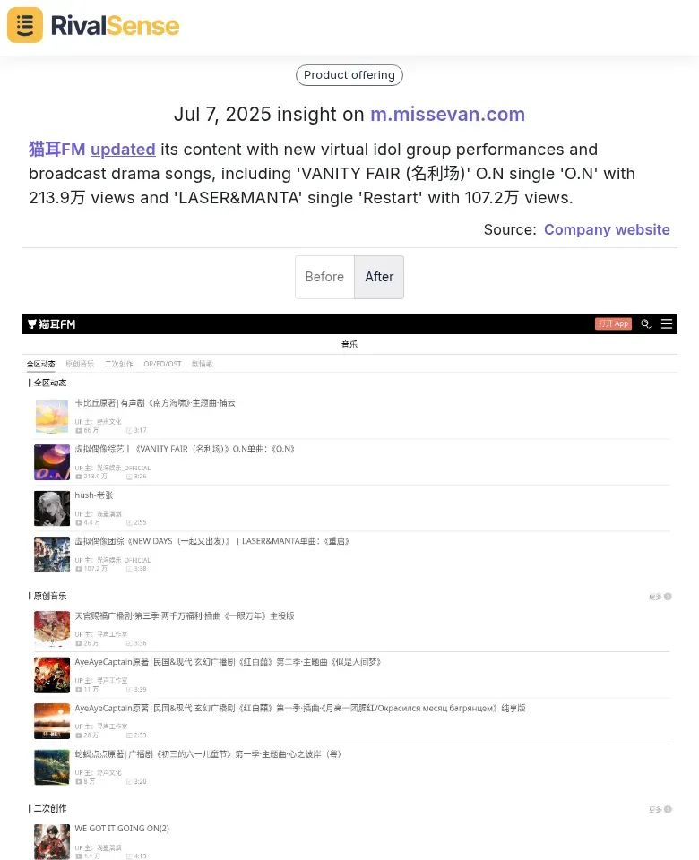 猫耳FM Content Update