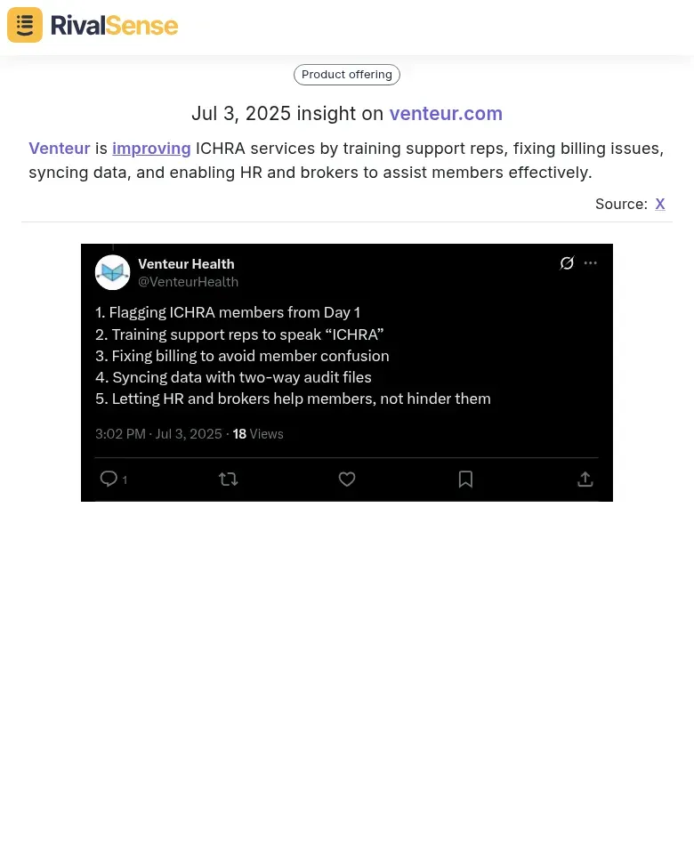 Venteur service enhancements
