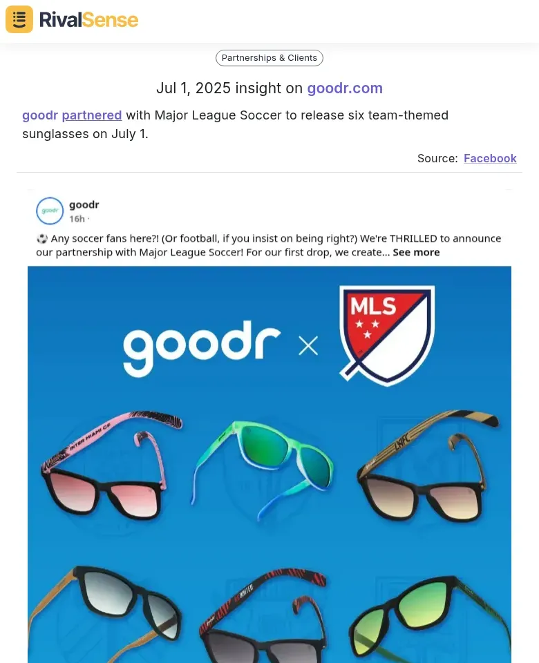 goodr and MLS Partnership