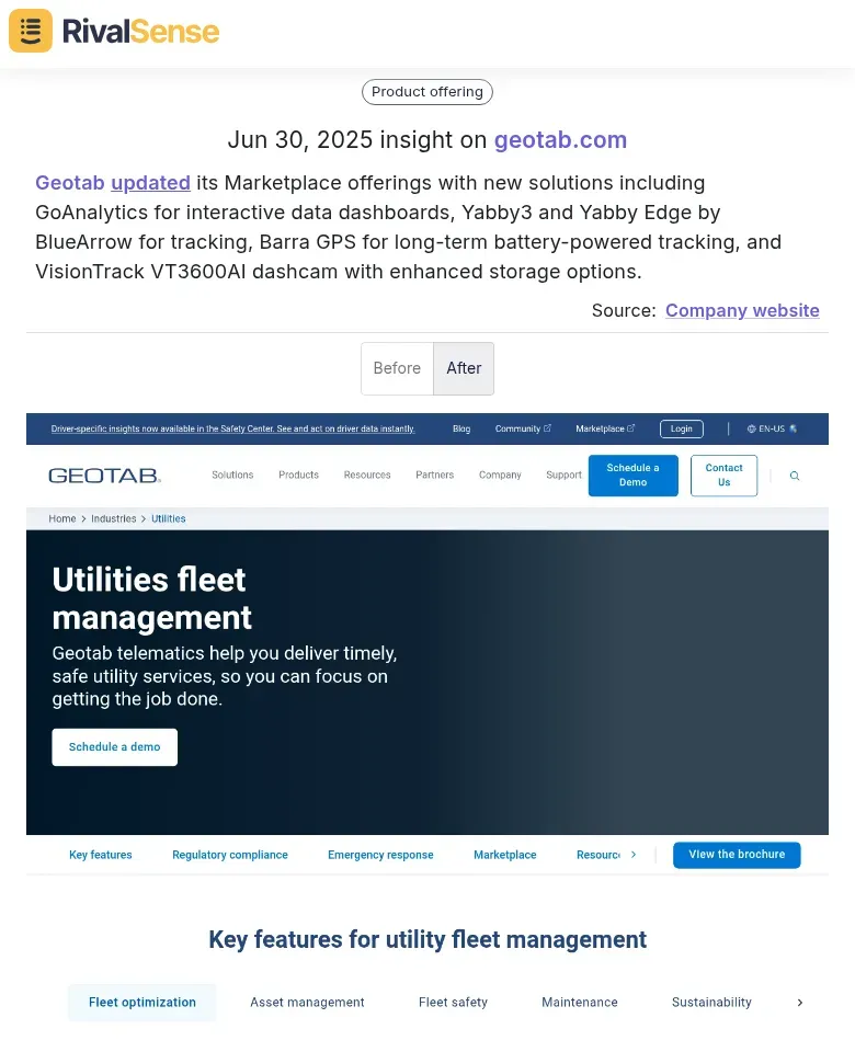 Geotab Marketplace Updates