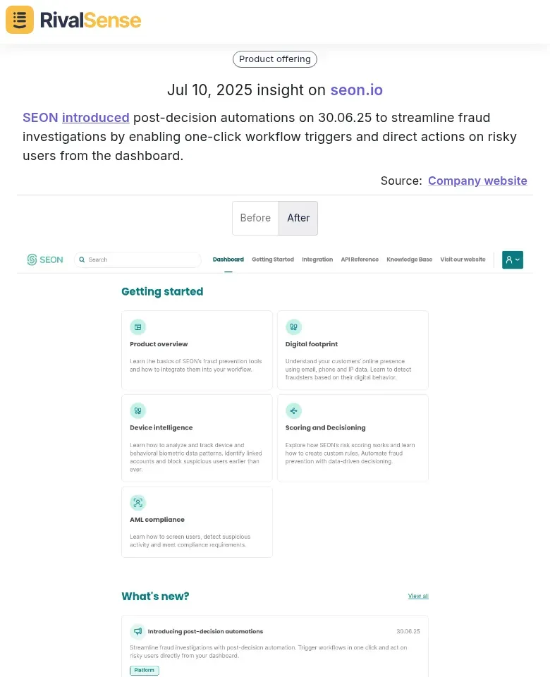 SEON's Post-Decision Automation