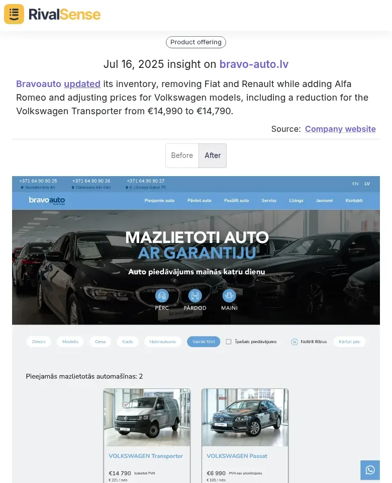 Bravoauto Inventory Update