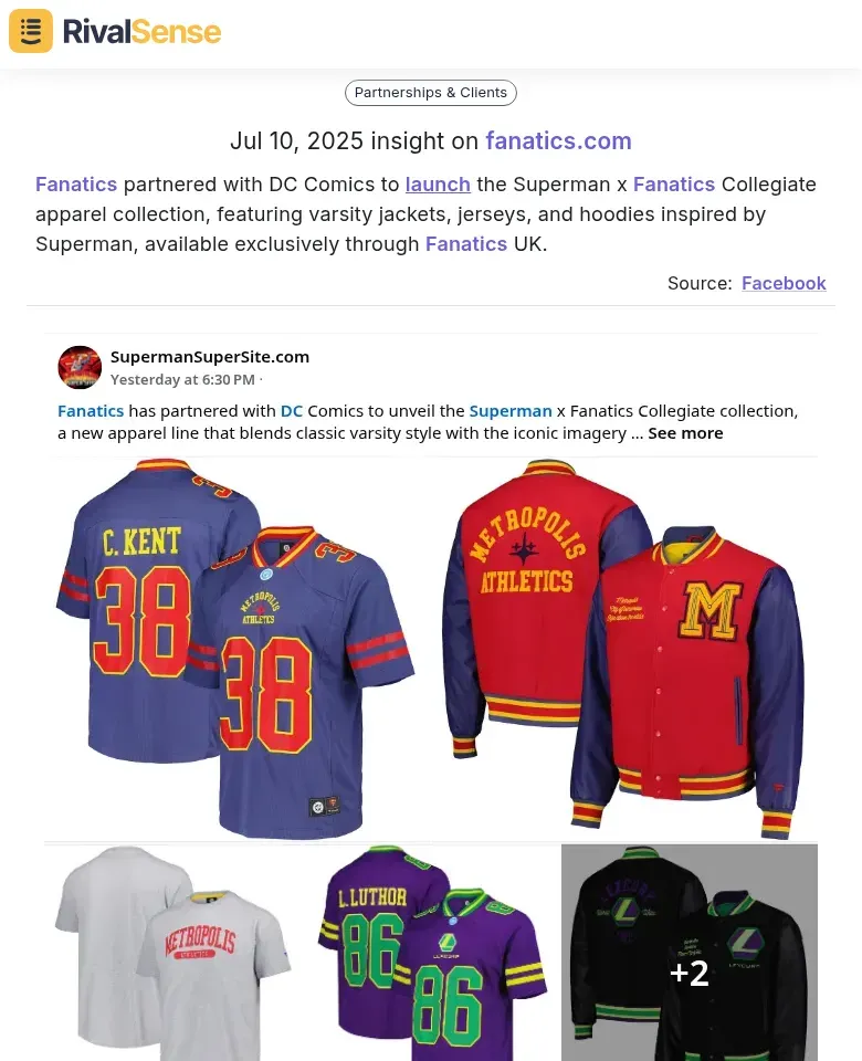 Superman x Fanatics Collection
