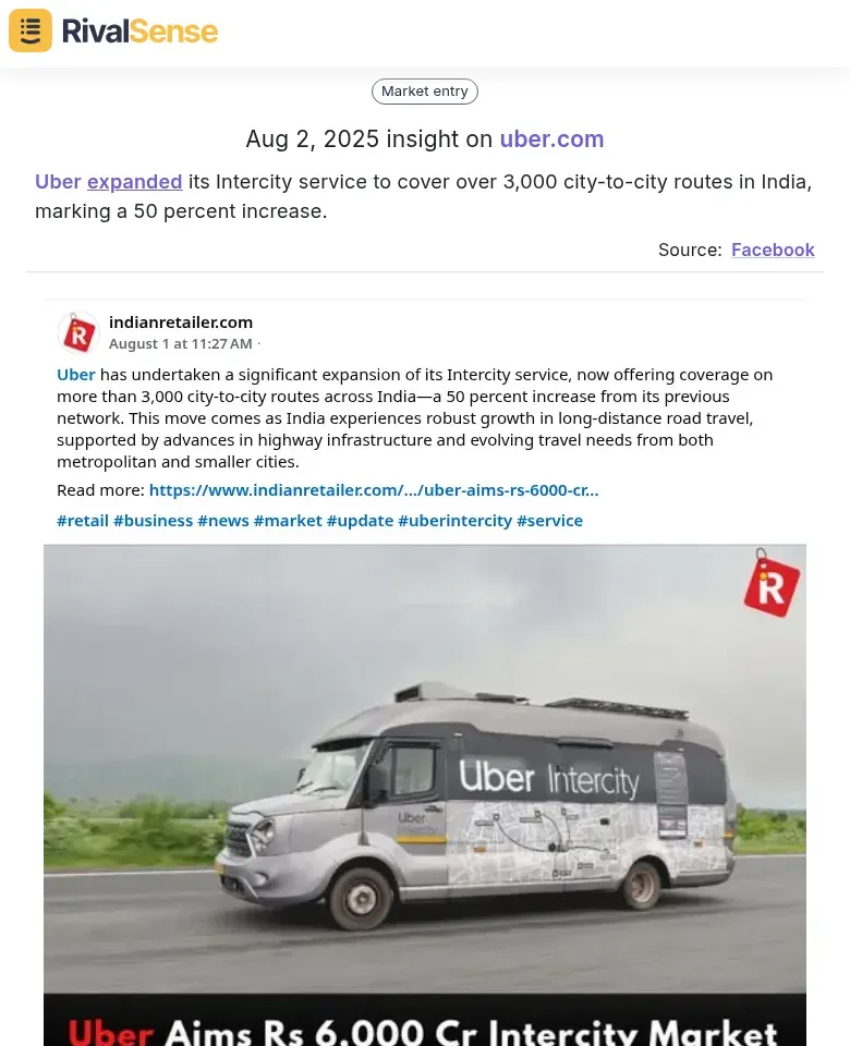 Uber Intercity Expansion