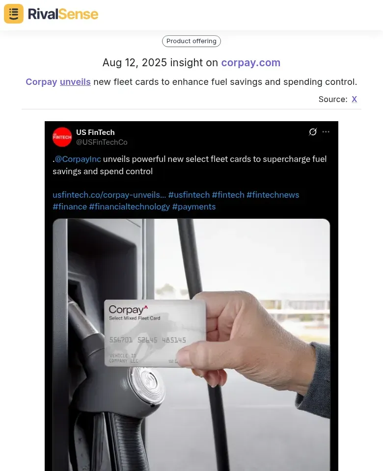 Corpay's new fleet card announcement