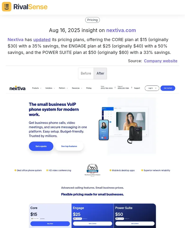 Nextiva Pricing Update