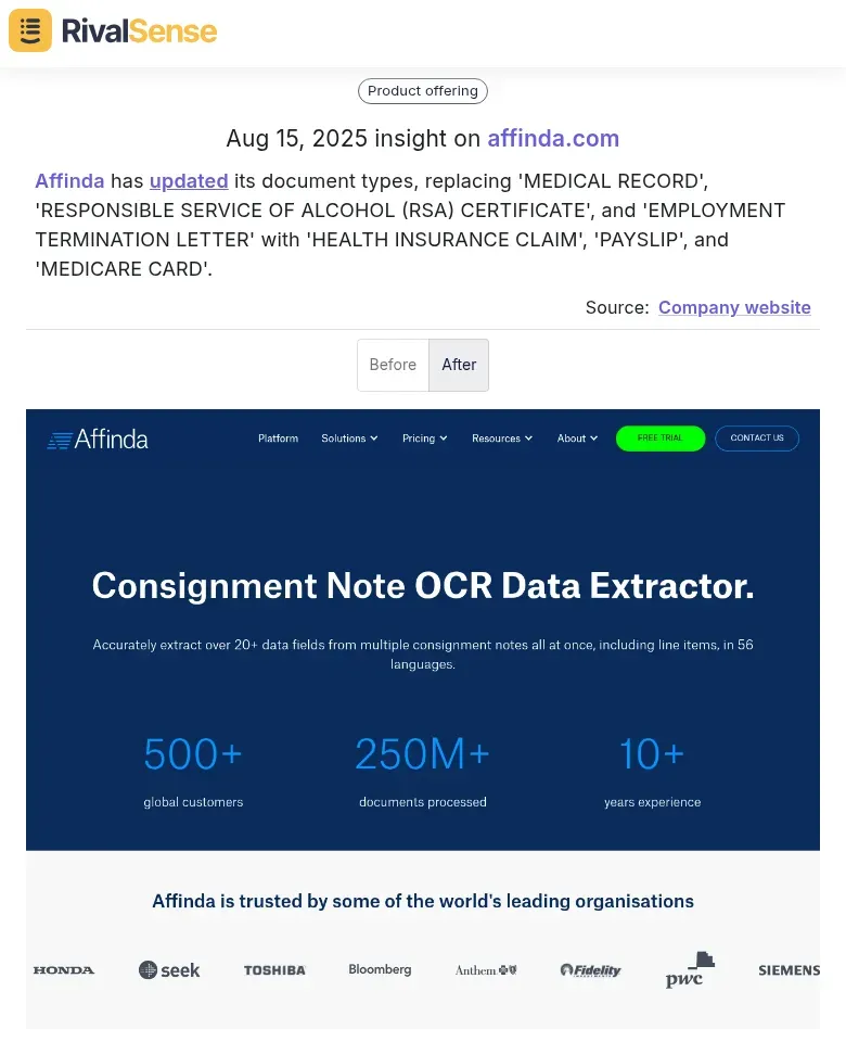 Affinda's Document Type Update