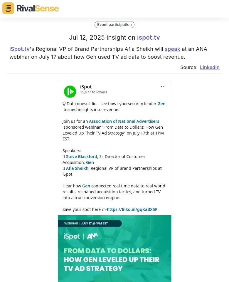 iSpot.tv Webinar Insight