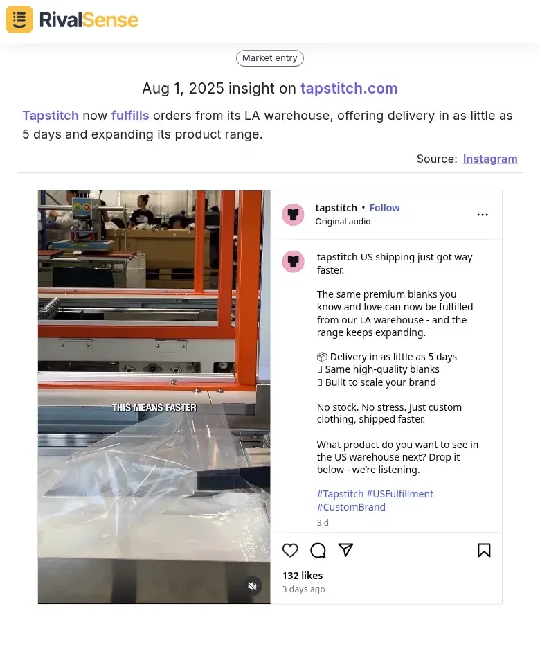 Tapstitch LA Warehouse