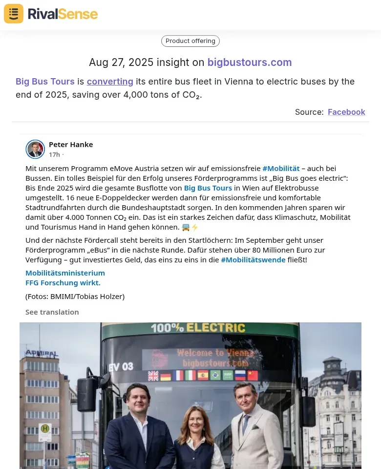 Big Bus Tours Electric Fleet