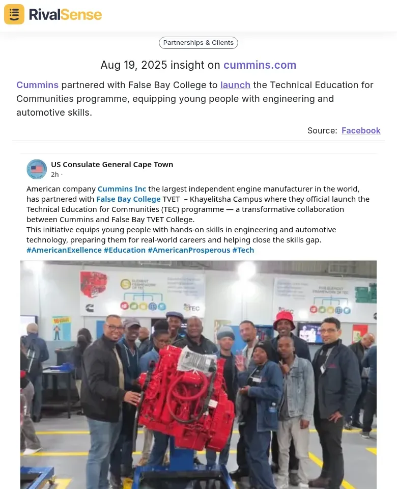 Cummins educational partnership