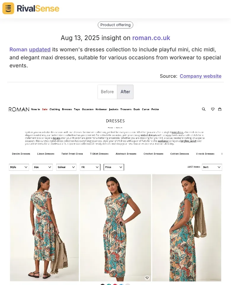 Roman's dress collection update