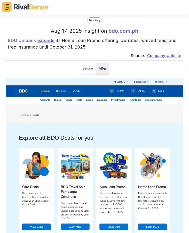 BDO Unibank Home Loan Promo