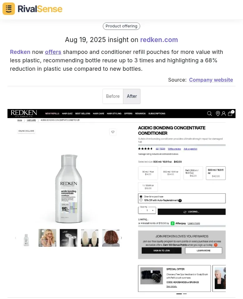 Redken Refill Pouch Implementation