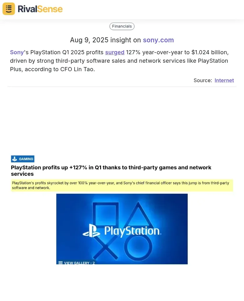 Sony PlayStation Profit Surge
