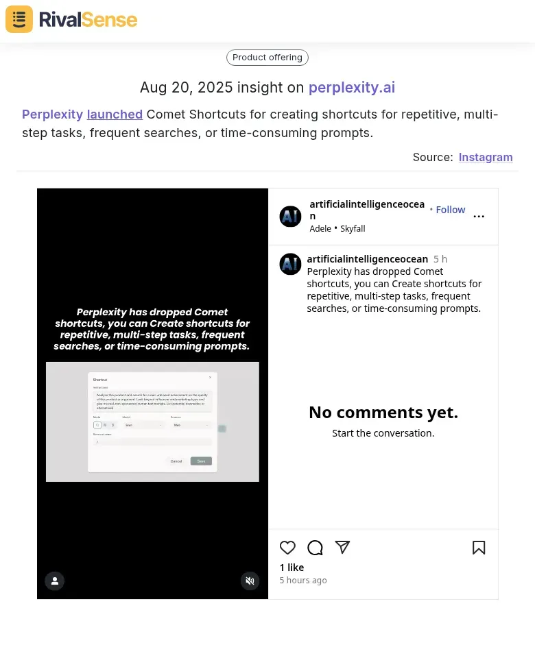Perplexity Feature Launch