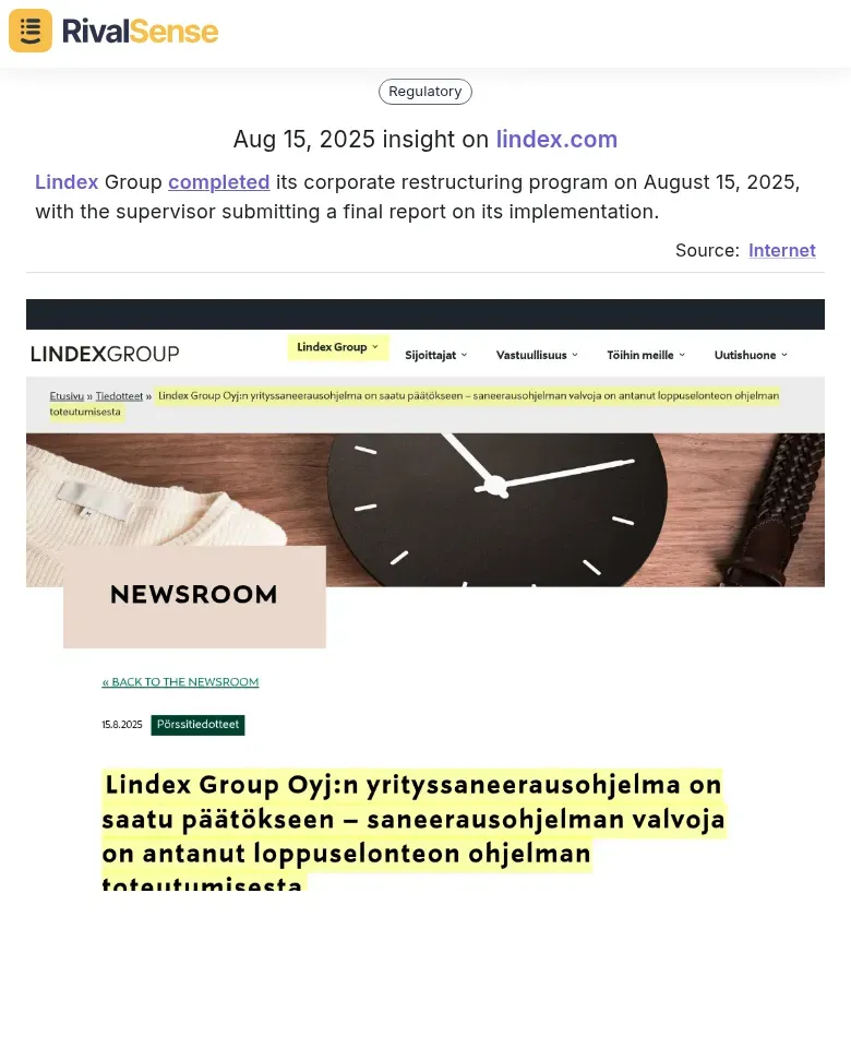 Lindex Restructuring Insight