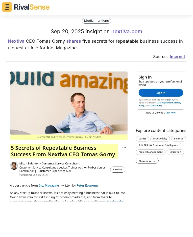 Nextiva CEO Article