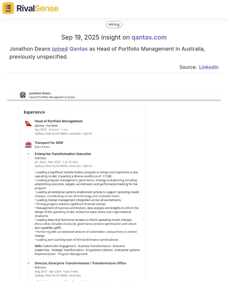 Jonathon Deans Appointment