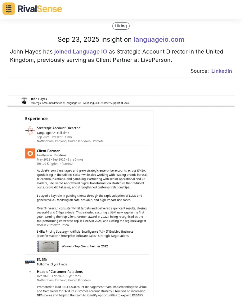 John Hayes joining Language IO