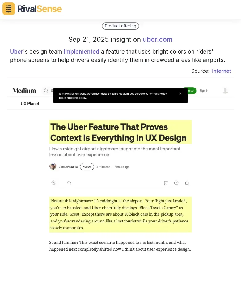 Uber Feature Insight