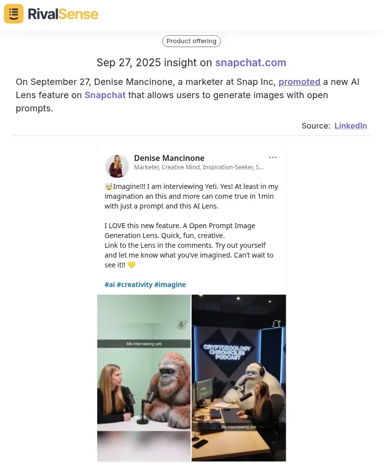 Snapchat AI Lens