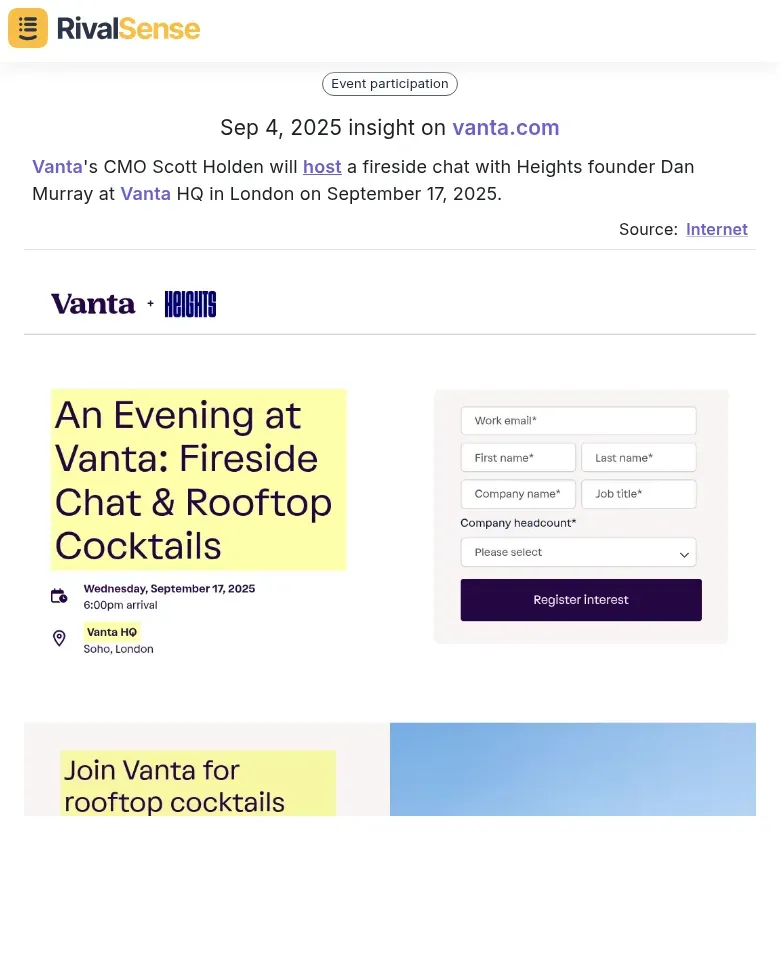 Vanta's fireside chat event