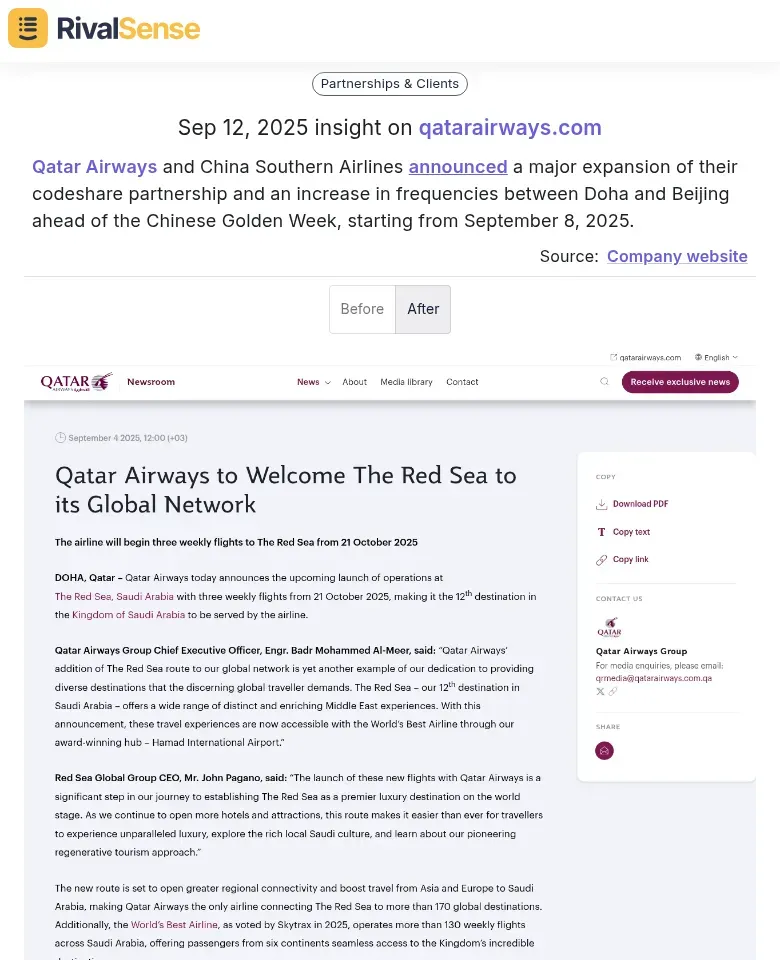Qatar Airways Partnership Expansion