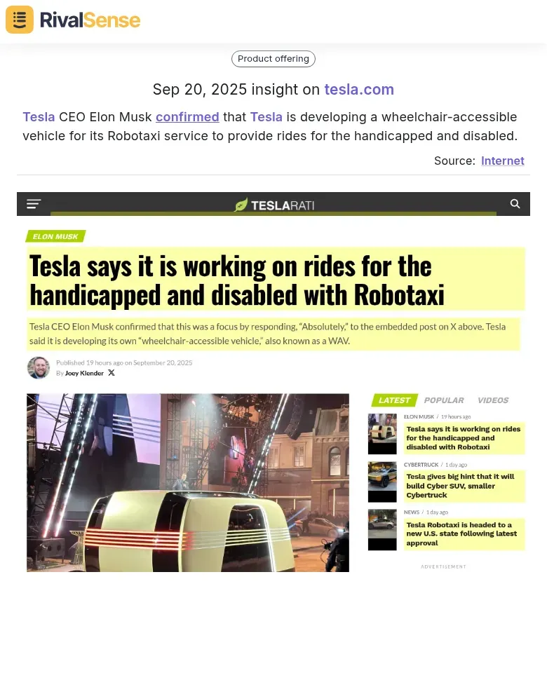 Tesla Product Insight
