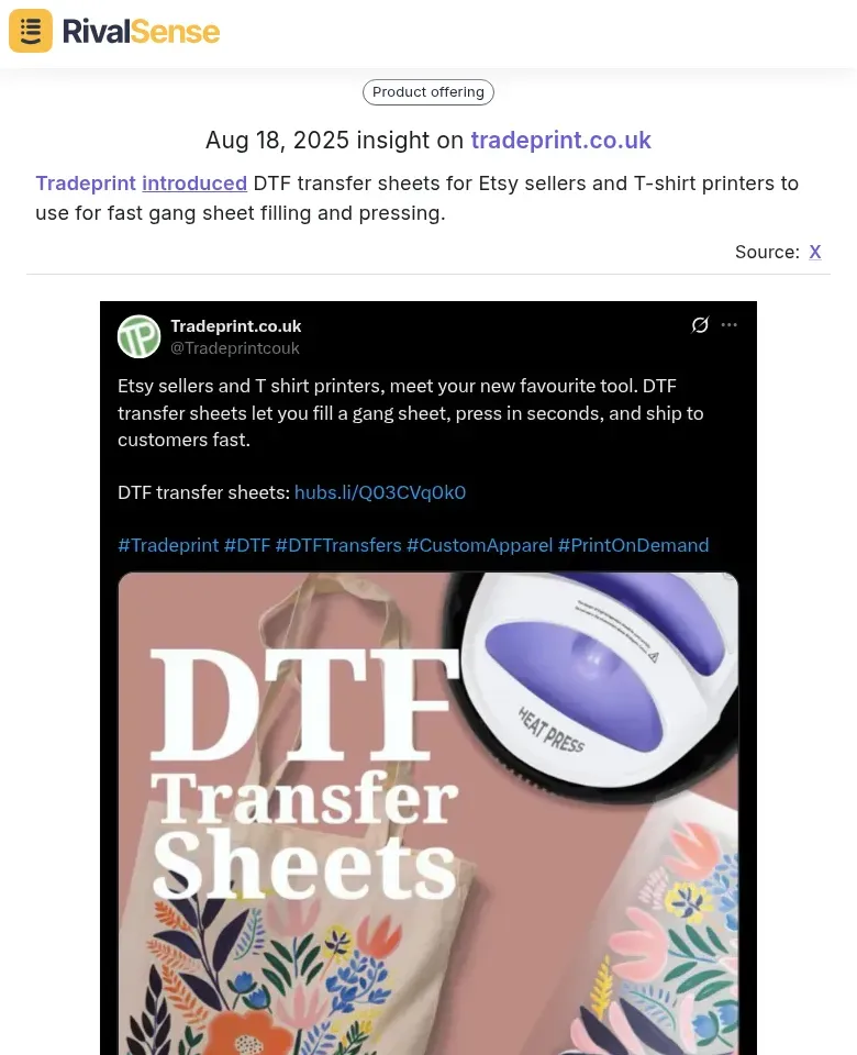 Tradeprint DTF Sheets