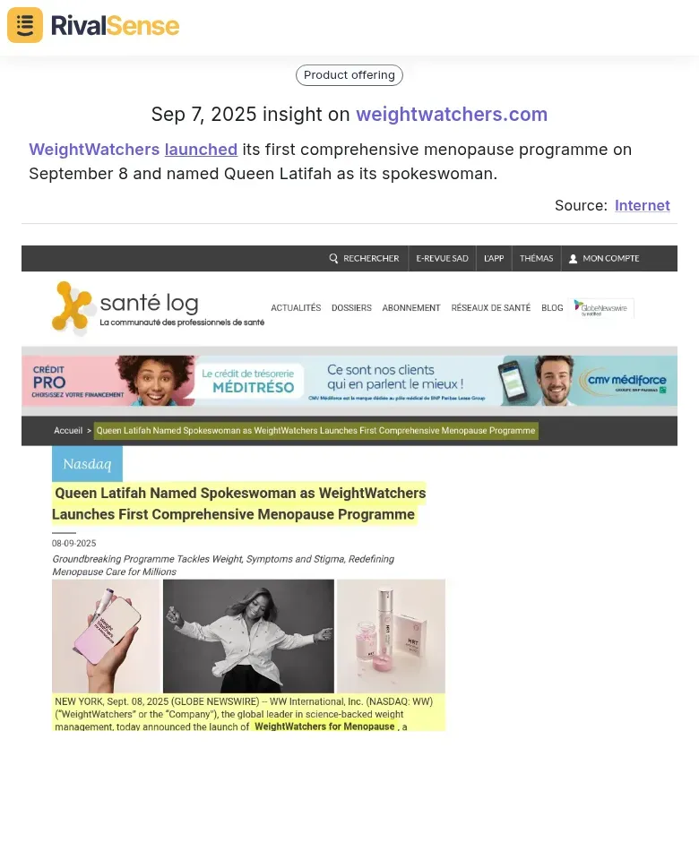 WeightWatchers Menopause Programme