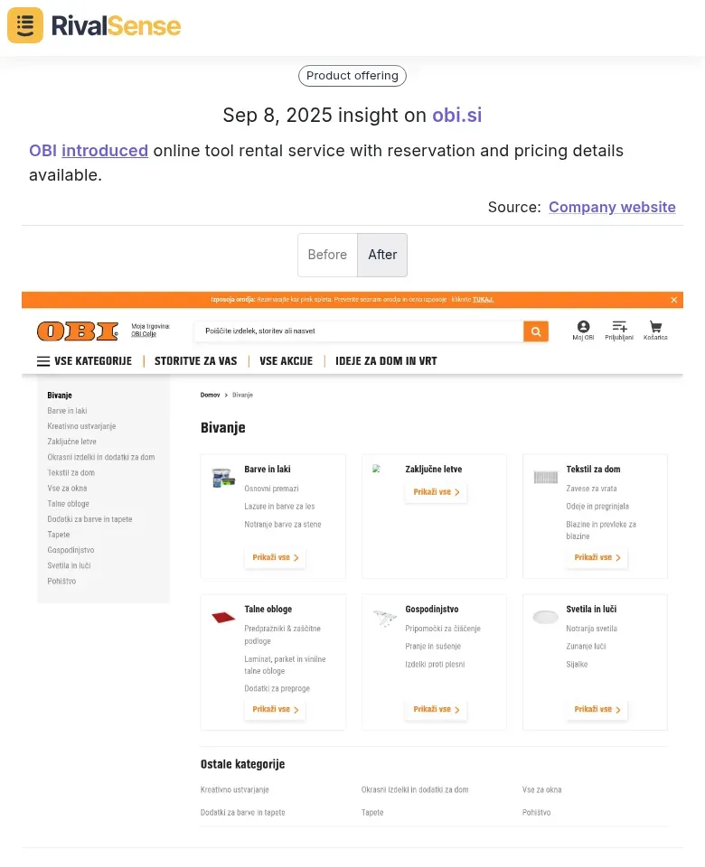OBI Tool Rental Insight