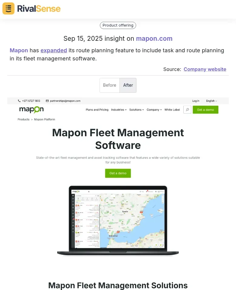 Mapon Route Planning Expansion