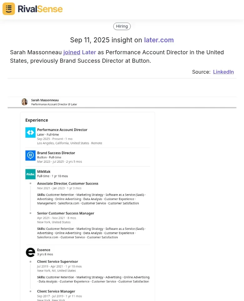 Sales Movement Insight
