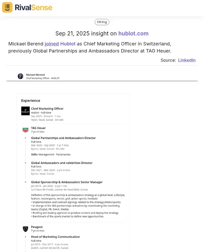 Mickael Berend CMO Hire