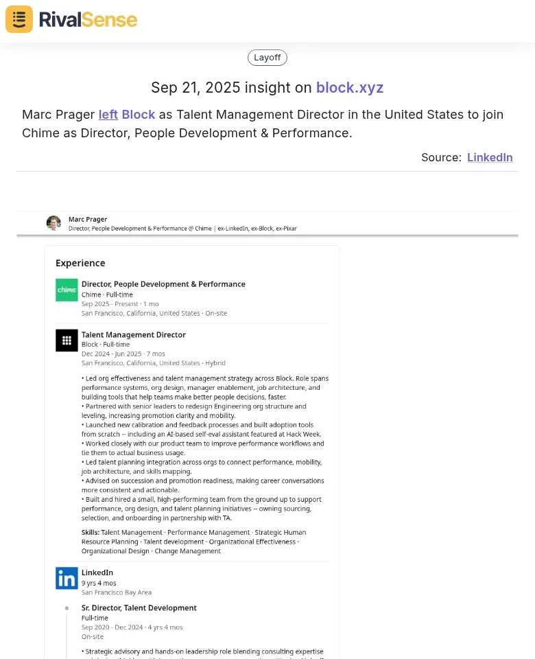 Talent Movement Insight