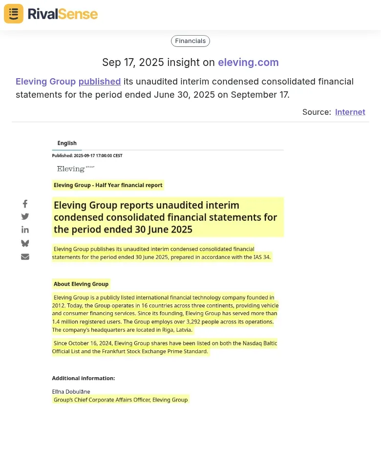 Eleving Group Financial Statements