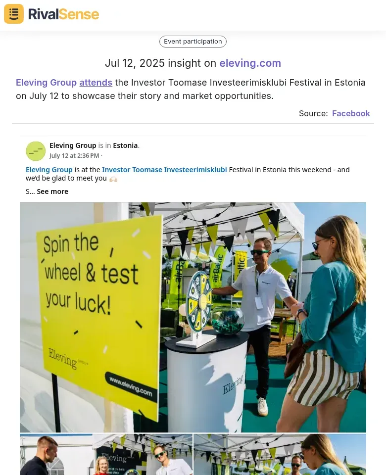 Eleving Group Event Participation