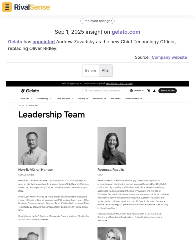 Gelato CTO Appointment