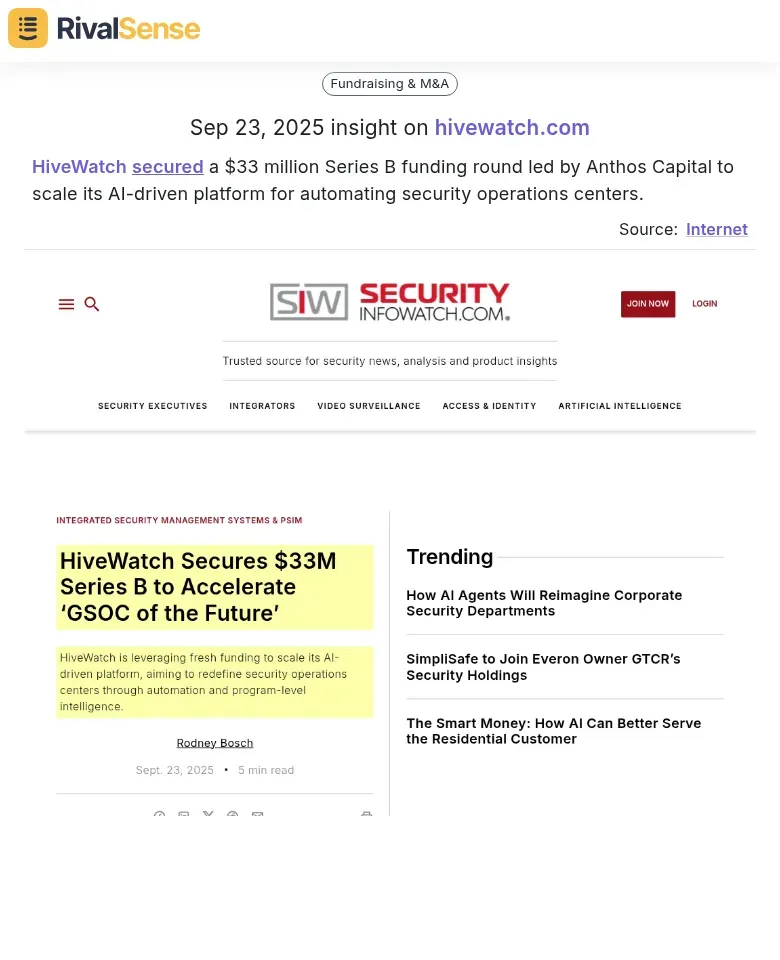 HiveWatch Funding Insight