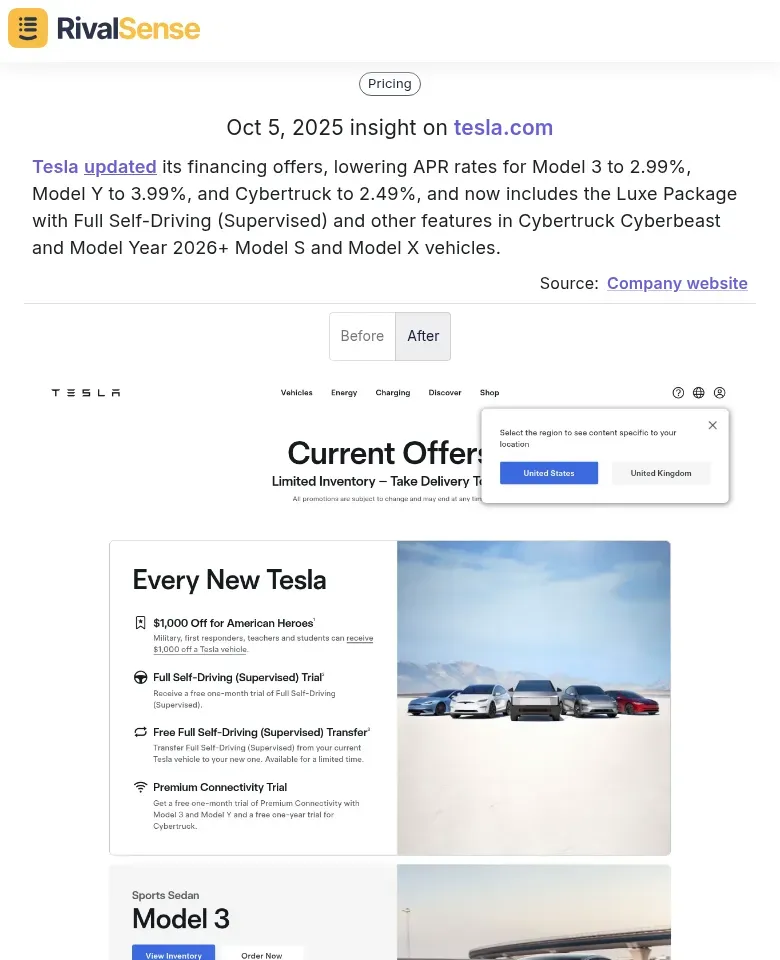 Tesla Financing Update