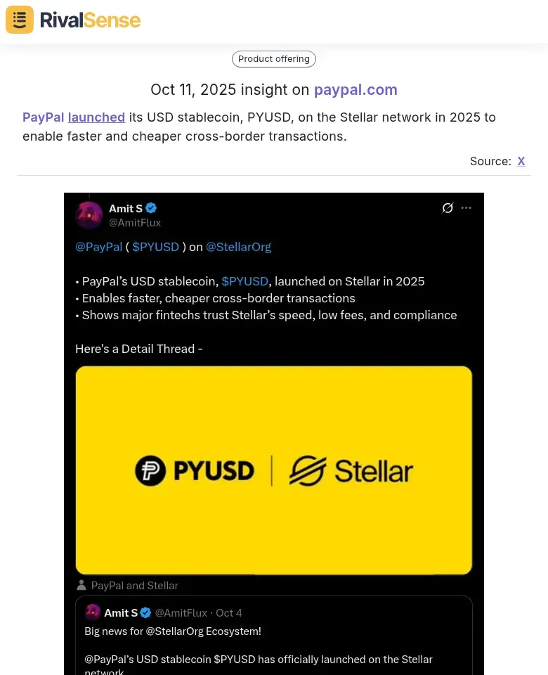 PayPal PYUSD on Stellar